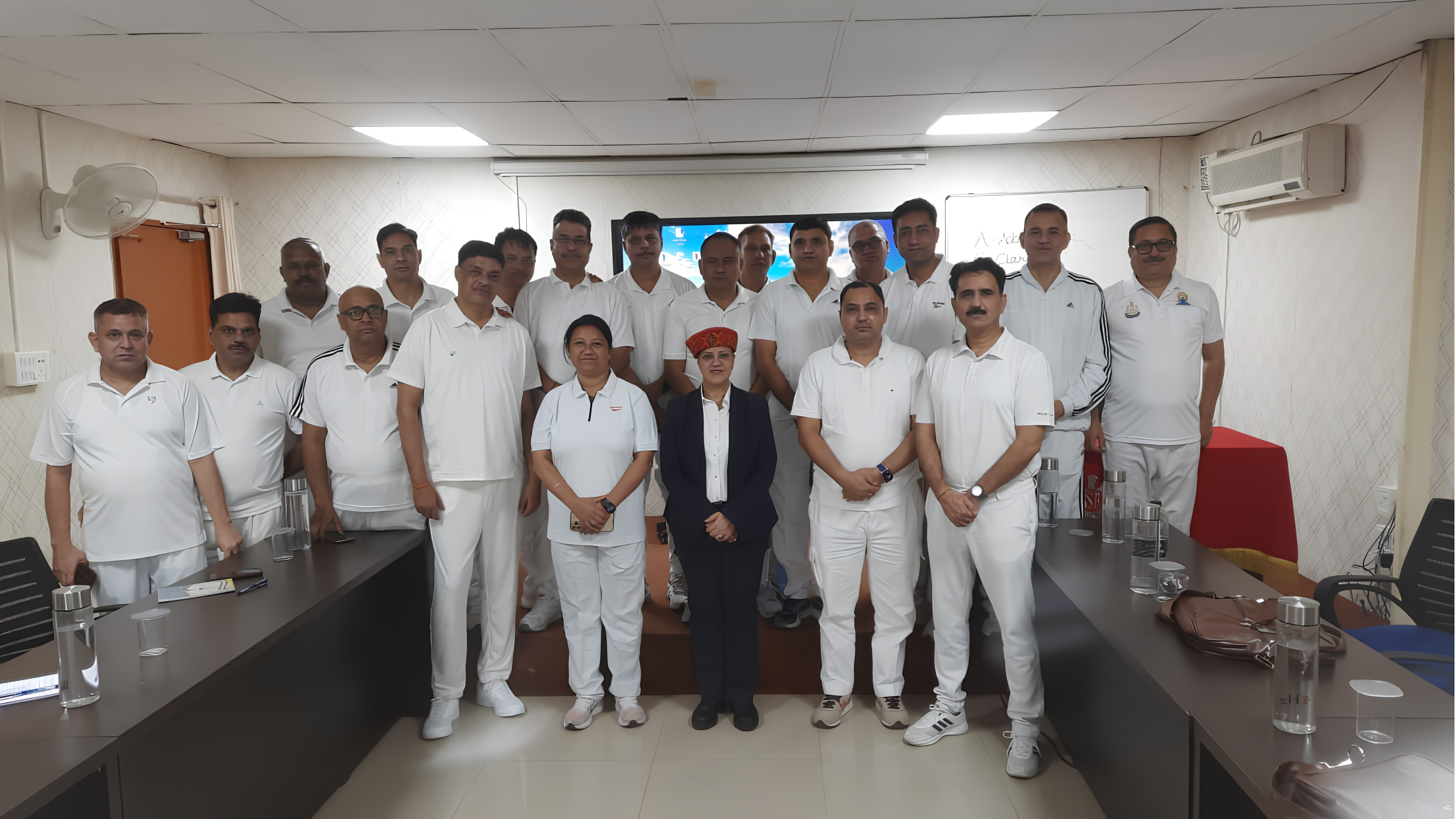 Professionals in a compliance training workshop
